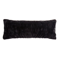 Ruched Rabbit Lumbar Pillow Black Pillow