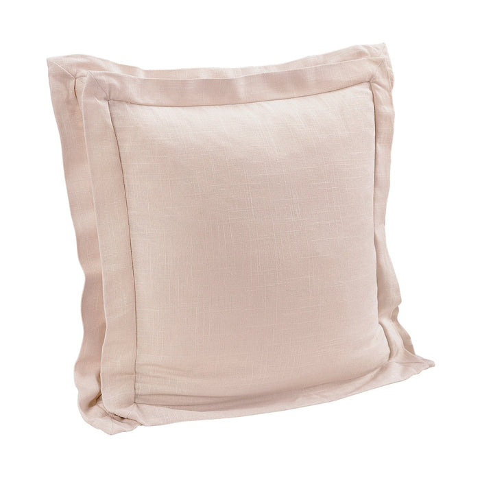 Double Flanged Washed Linen Pillow Blush Pillow