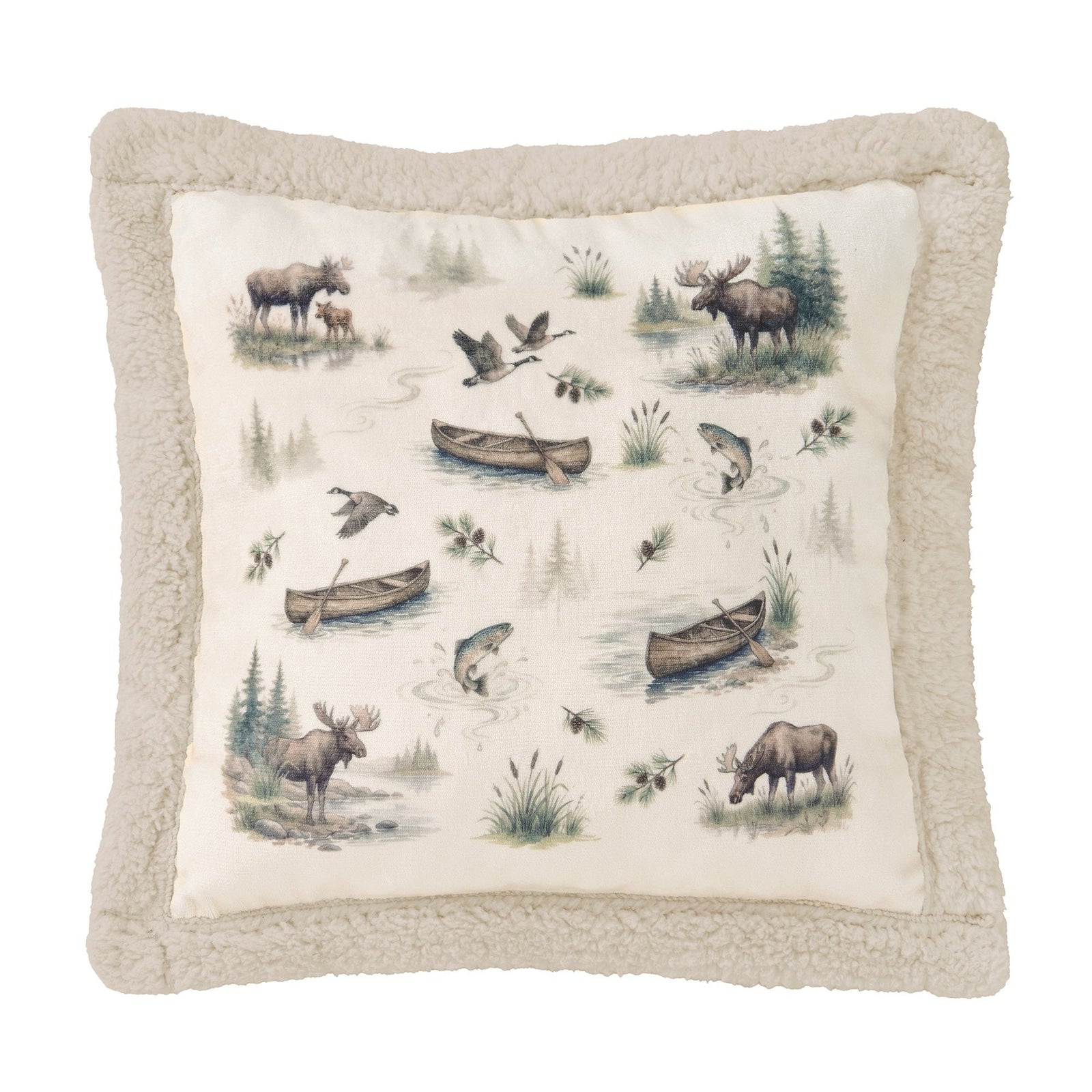 Cabin Country Campfire Sherpa Pillow Pillow