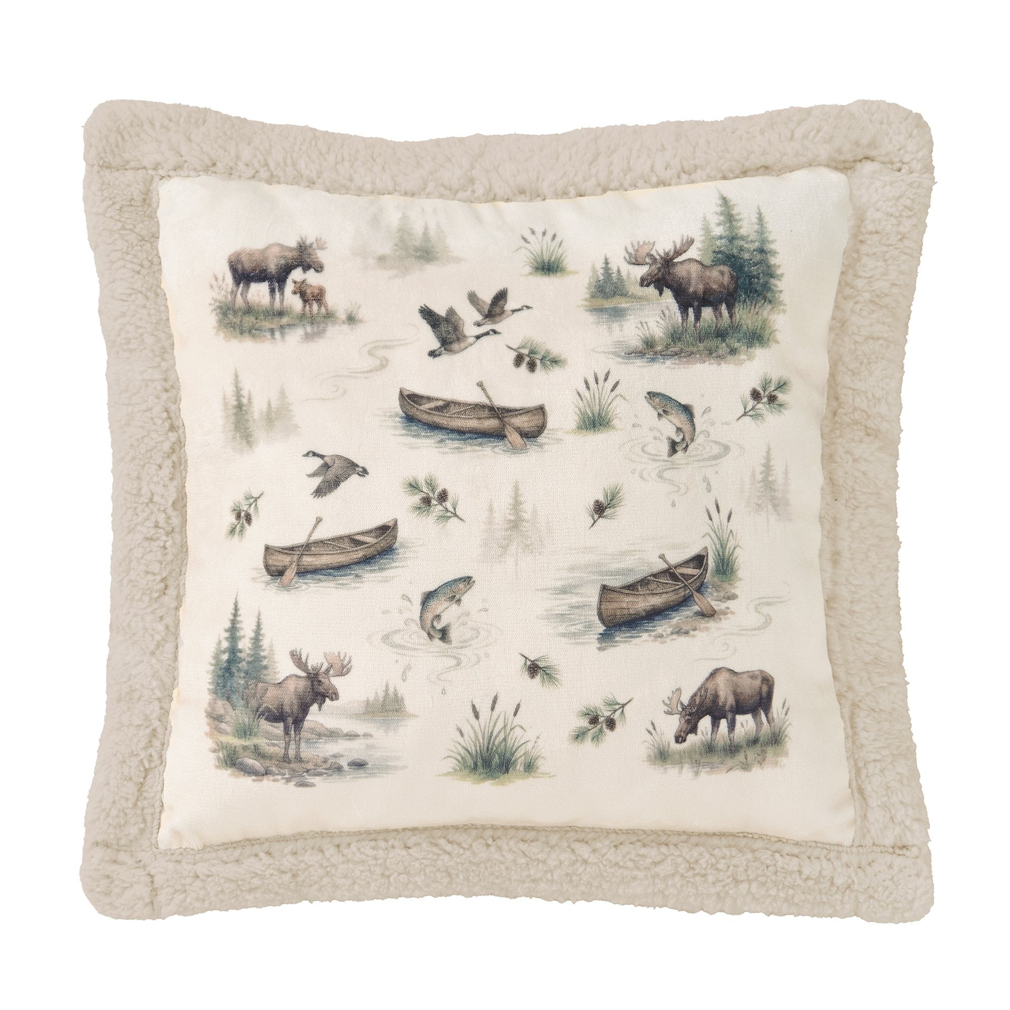 Cabin Country Campfire Sherpa Pillow Pillow