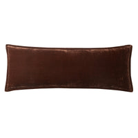 Stella Faux Silk Velvet Long Lumbar Pillow Copper Brown Pillow
