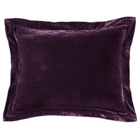 Stella Faux Silk Velvet Flanged Dutch Euro Pillow Dark Violet Pillow