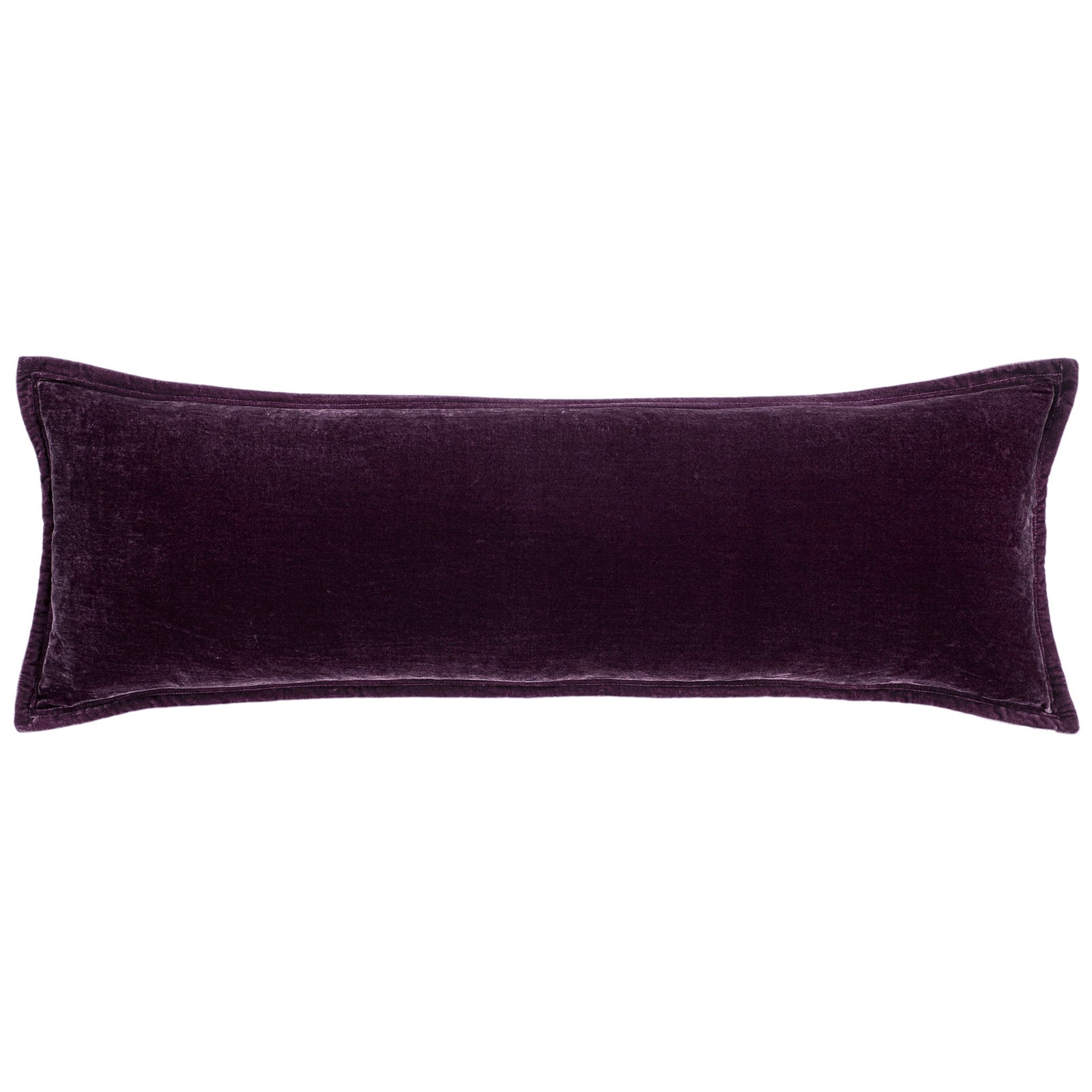 Stella Faux Silk Velvet Long Lumbar Pillow Dark Violet Pillow