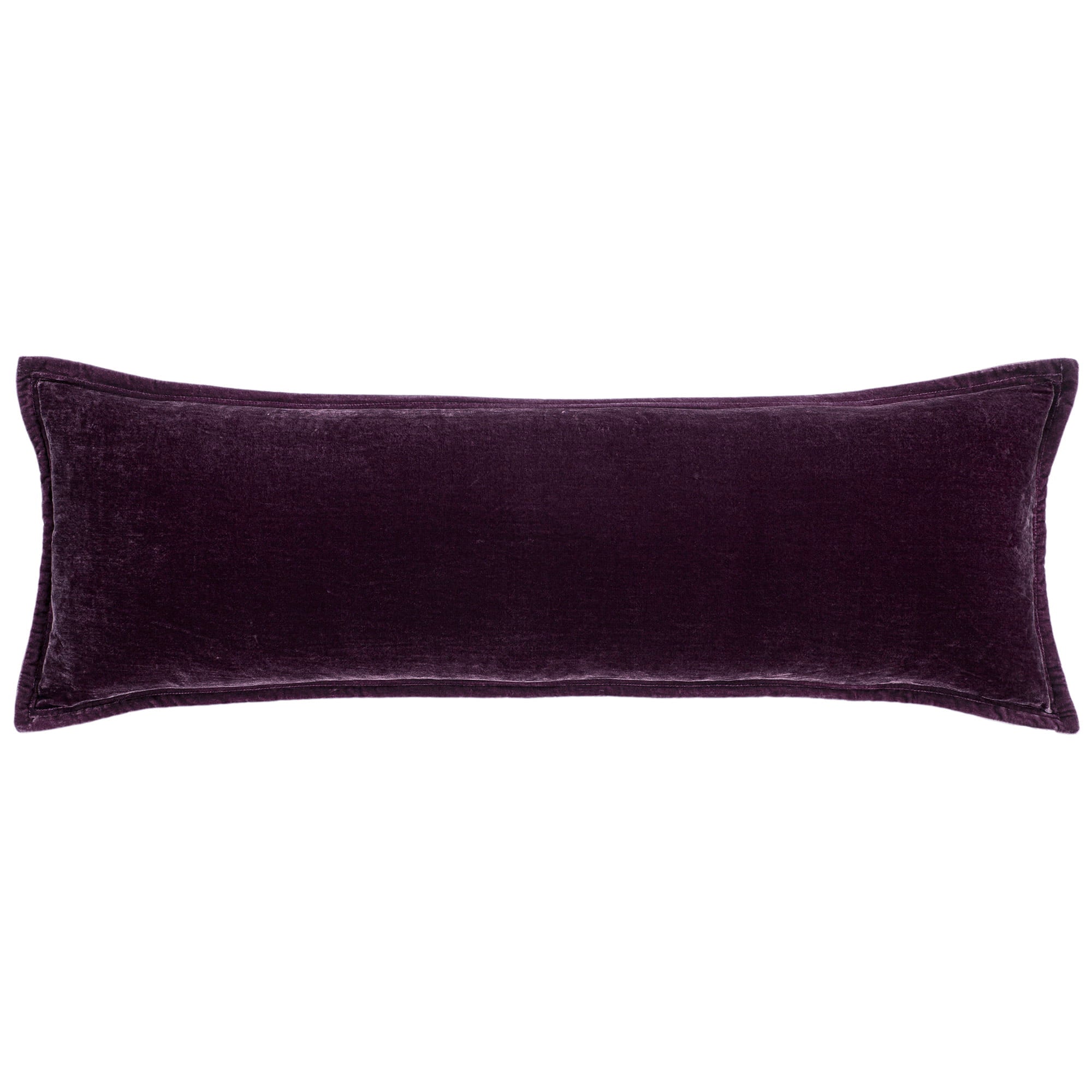 Stella Faux Silk Velvet Long Lumbar Pillow Dark Violet Pillow