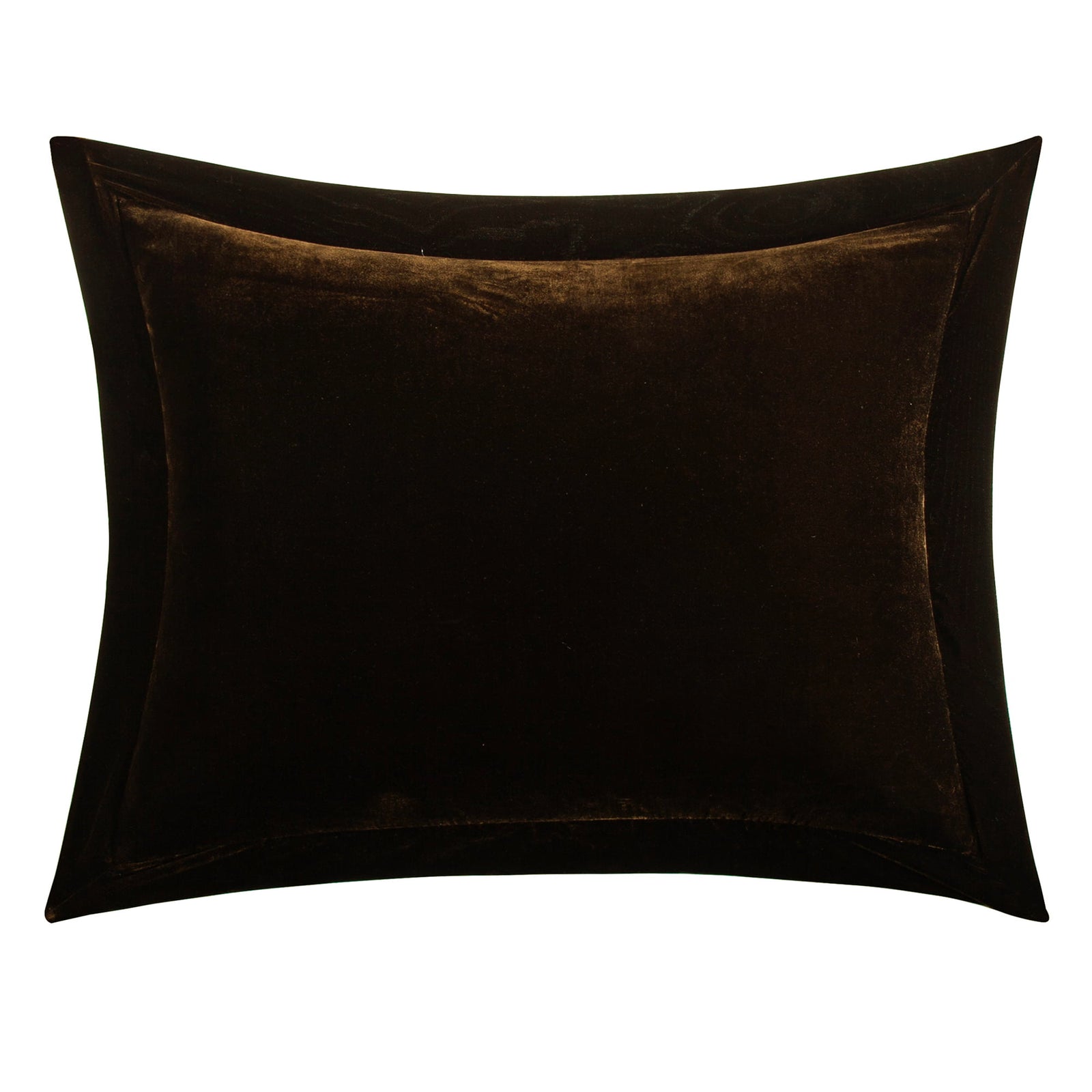 Stella Faux Silk Velvet Flanged Dutch Euro Pillow Espresso Pillow