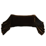 Stella Faux Silk Velvet Long Ruffled Pillow Espresso Pillow