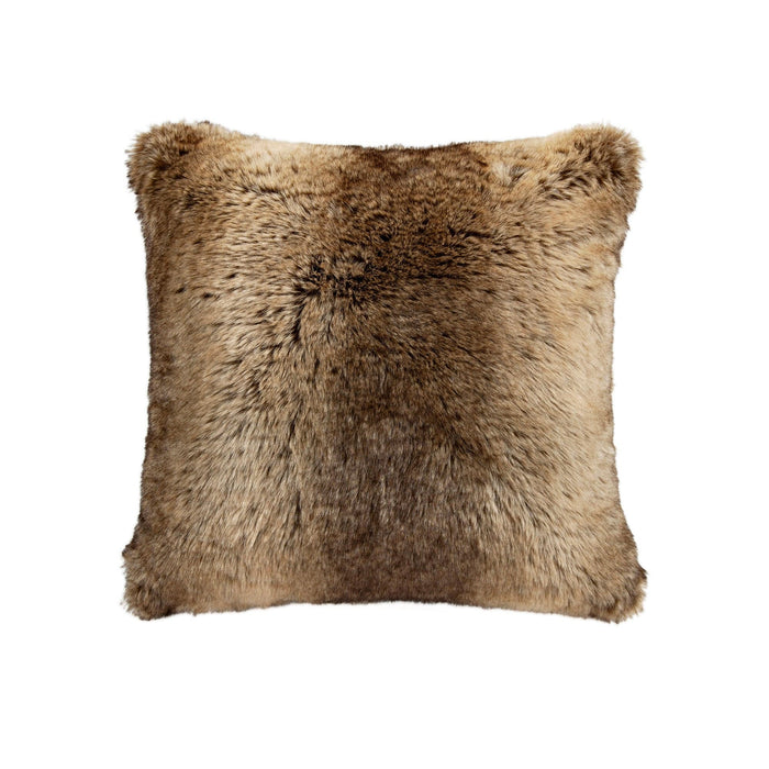 Faux Fur Wolf Throw Pillow Pillow