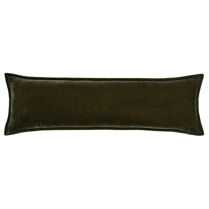 Stella Faux Silk Velvet Long Lumbar Pillow Fern Green Pillow