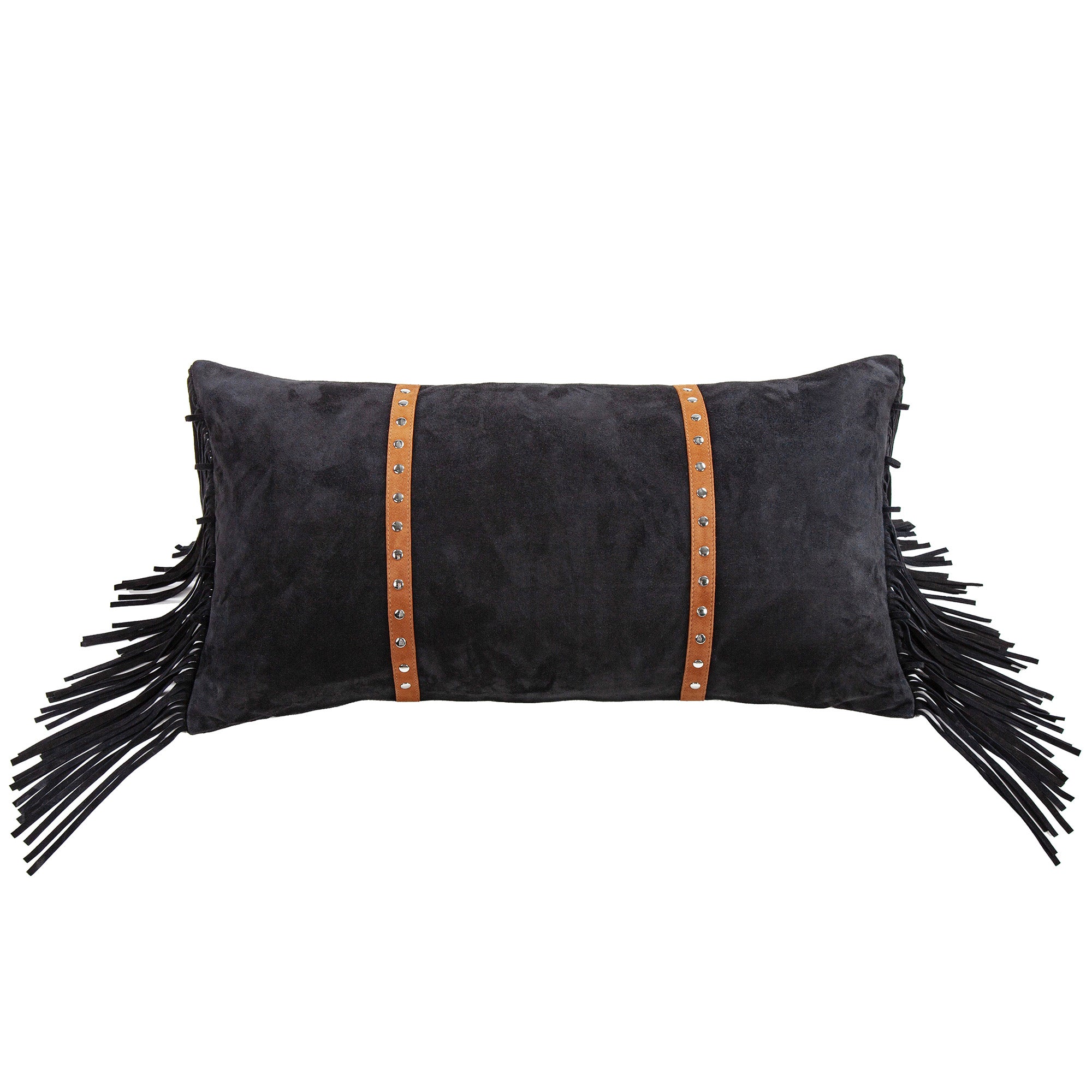 Fringe Lumbar Pillow with Down Insert Pillow