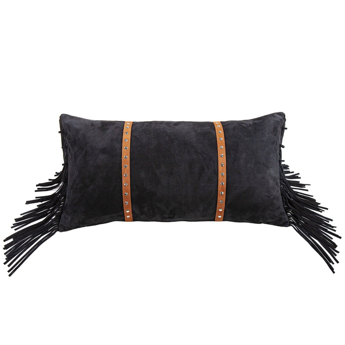 Fringe Lumbar Pillow with Down Insert Pillow