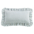 Larkspur 100% Slub Linen Prairie Stripe Ruffled Lumbar Pillow Pillow