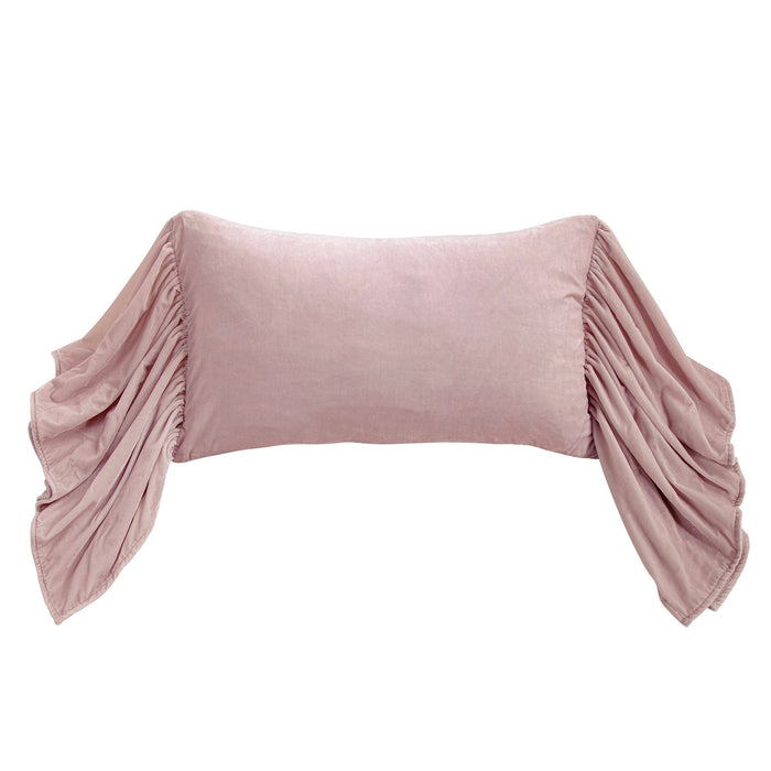 Stella Faux Silk Velvet Long Ruffled Pillow Lilac Pillow