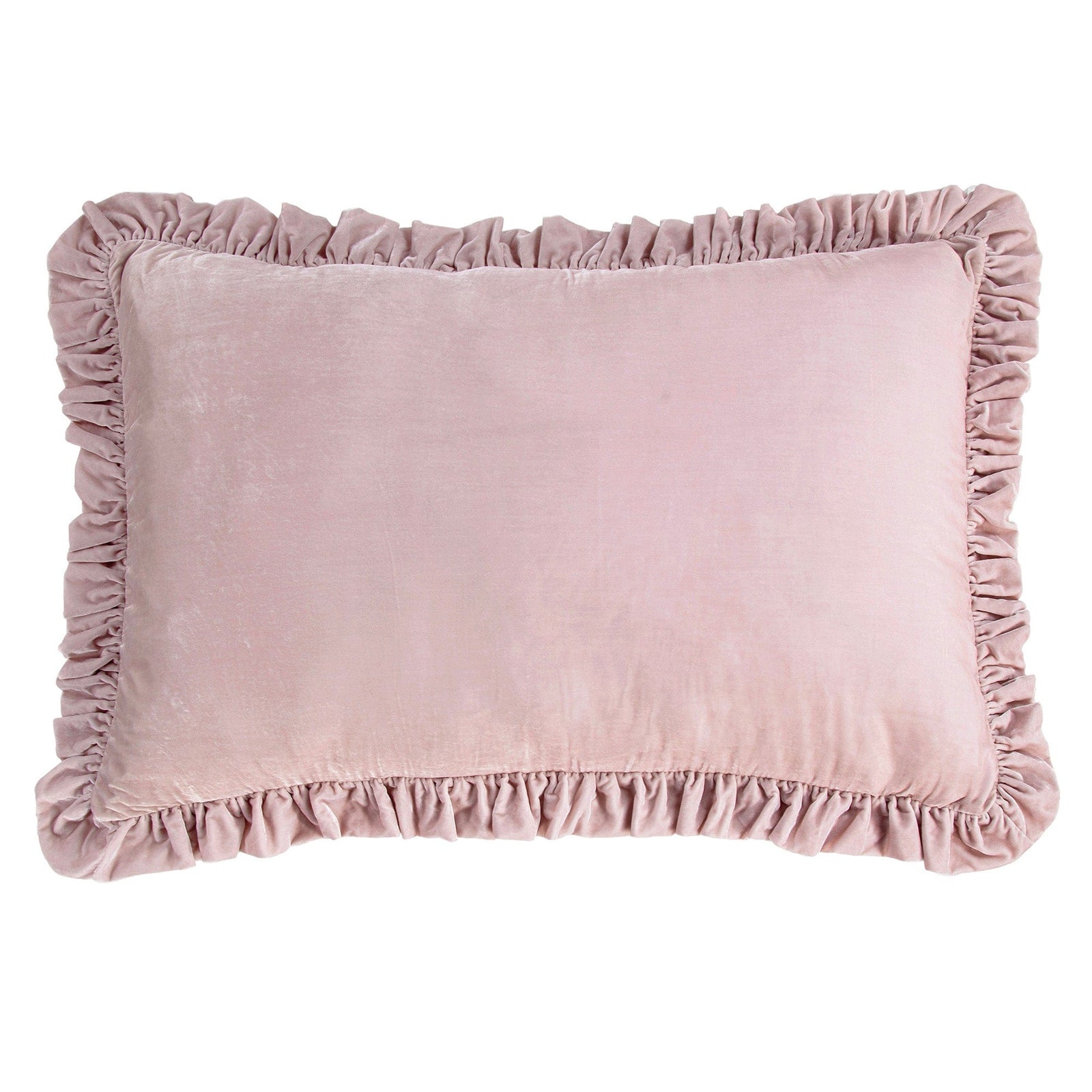 Stella Faux Silk Velvet Ruffled Dutch Euro Pillow Lilac Pillow