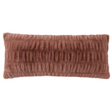 Ruched Rabbit Lumbar Pillow Rosewood Pillow