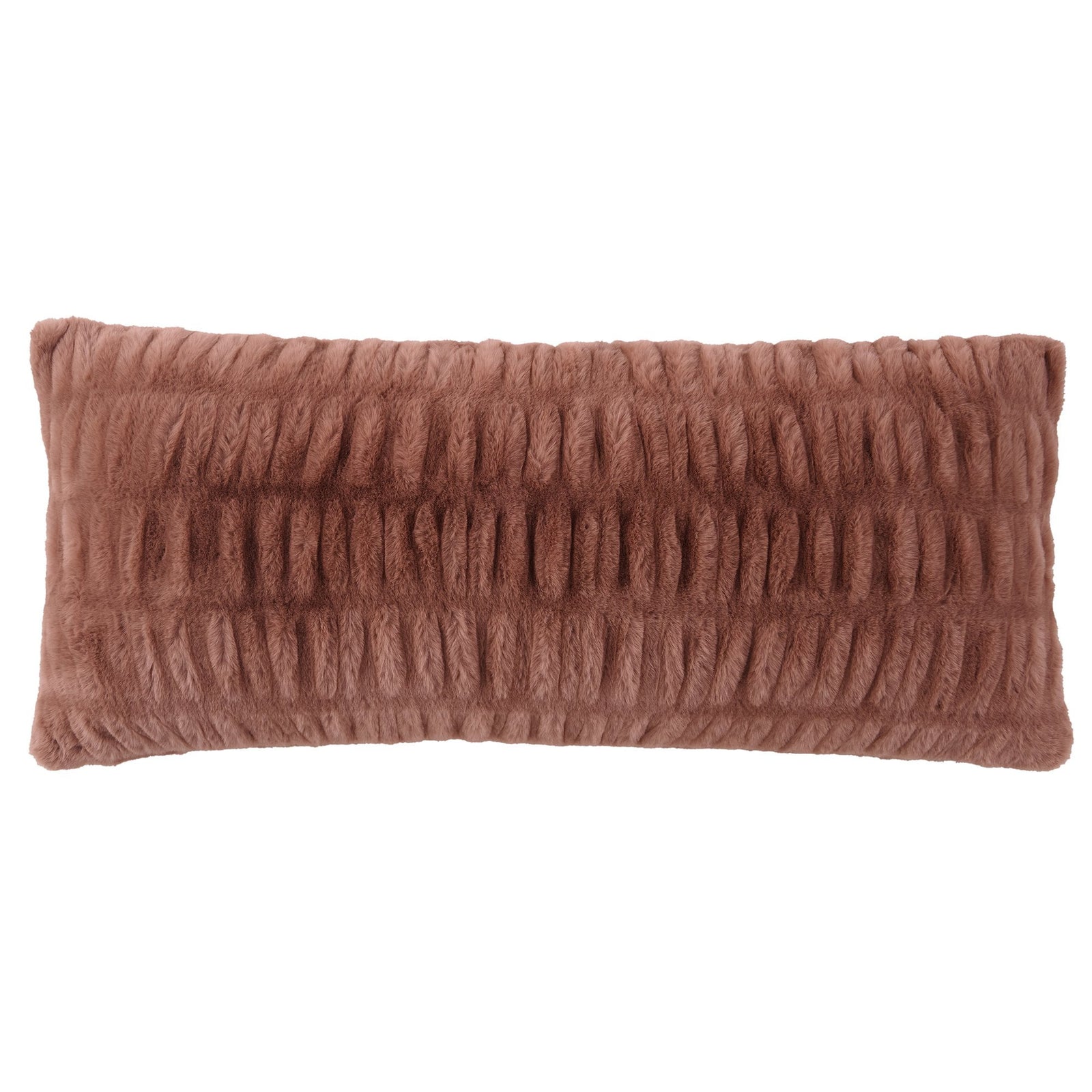 Ruched Rabbit Lumbar Pillow Rosewood Pillow