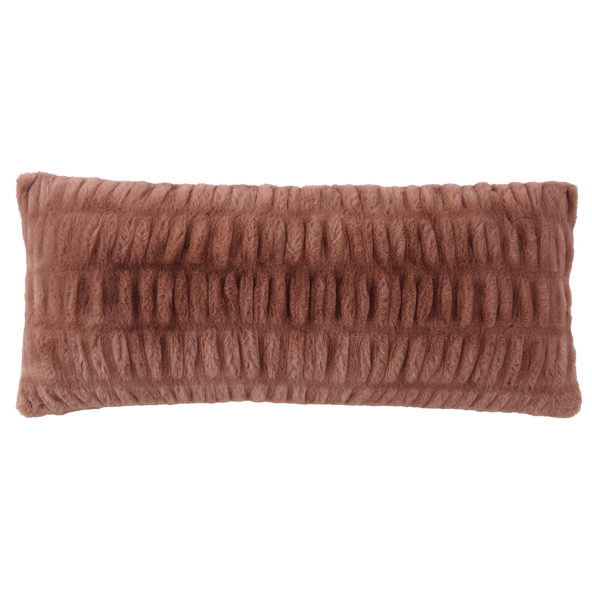 Ruched Rabbit Lumbar Pillow Rosewood Pillow