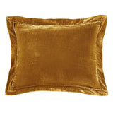 Stella Faux Silk Velvet Flanged Dutch Euro Pillow Saffron Pillow