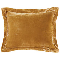 Stella Faux Silk Velvet Flanged Dutch Euro Pillow Saffron Pillow