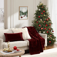 Stella Faux Silk Velvet Embroidered Lumbar Pillow Pillow