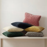 Stonewashed Cotton Velvet Boudoir Pillow, Taupe Pillow