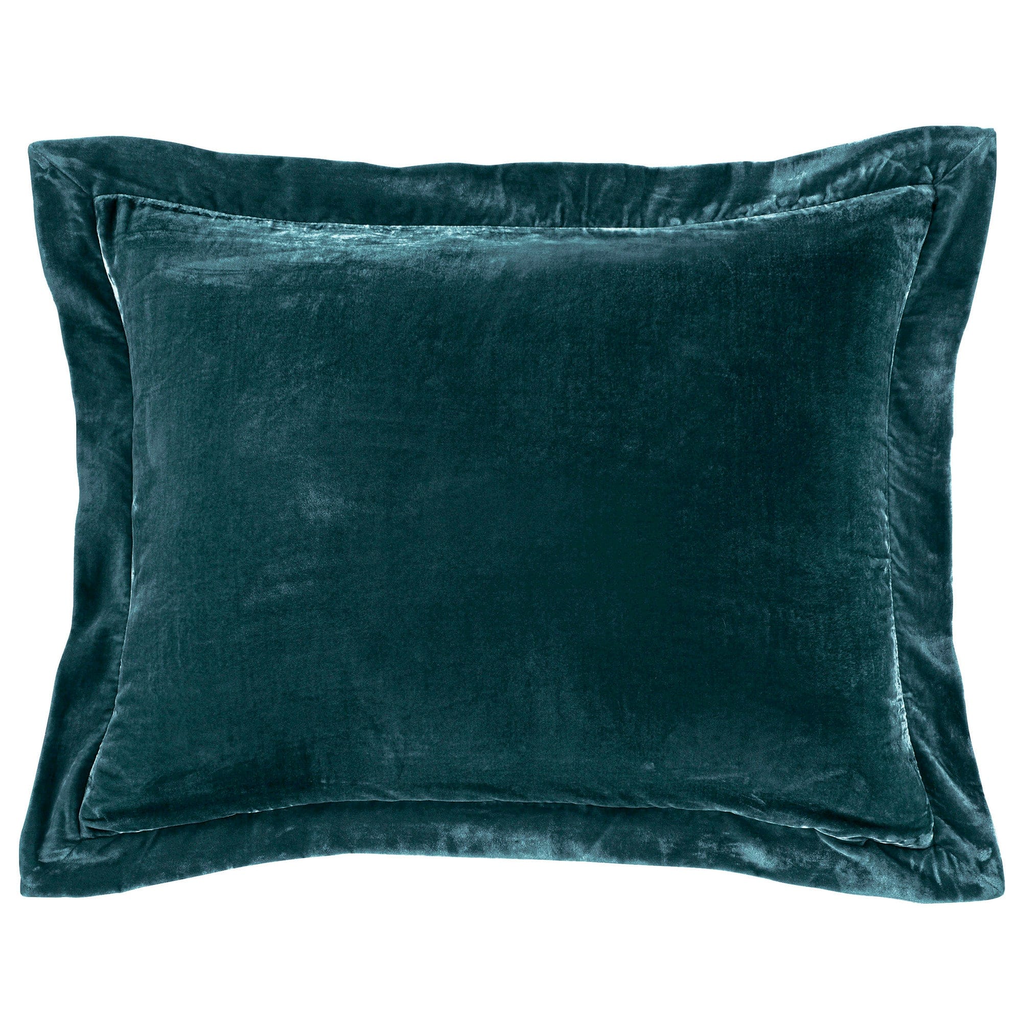 Stella Faux Silk Velvet Flanged Dutch Euro Pillow Storm Blue Pillow