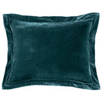 Stella Faux Silk Velvet Flanged Dutch Euro Pillow Storm Blue Pillow