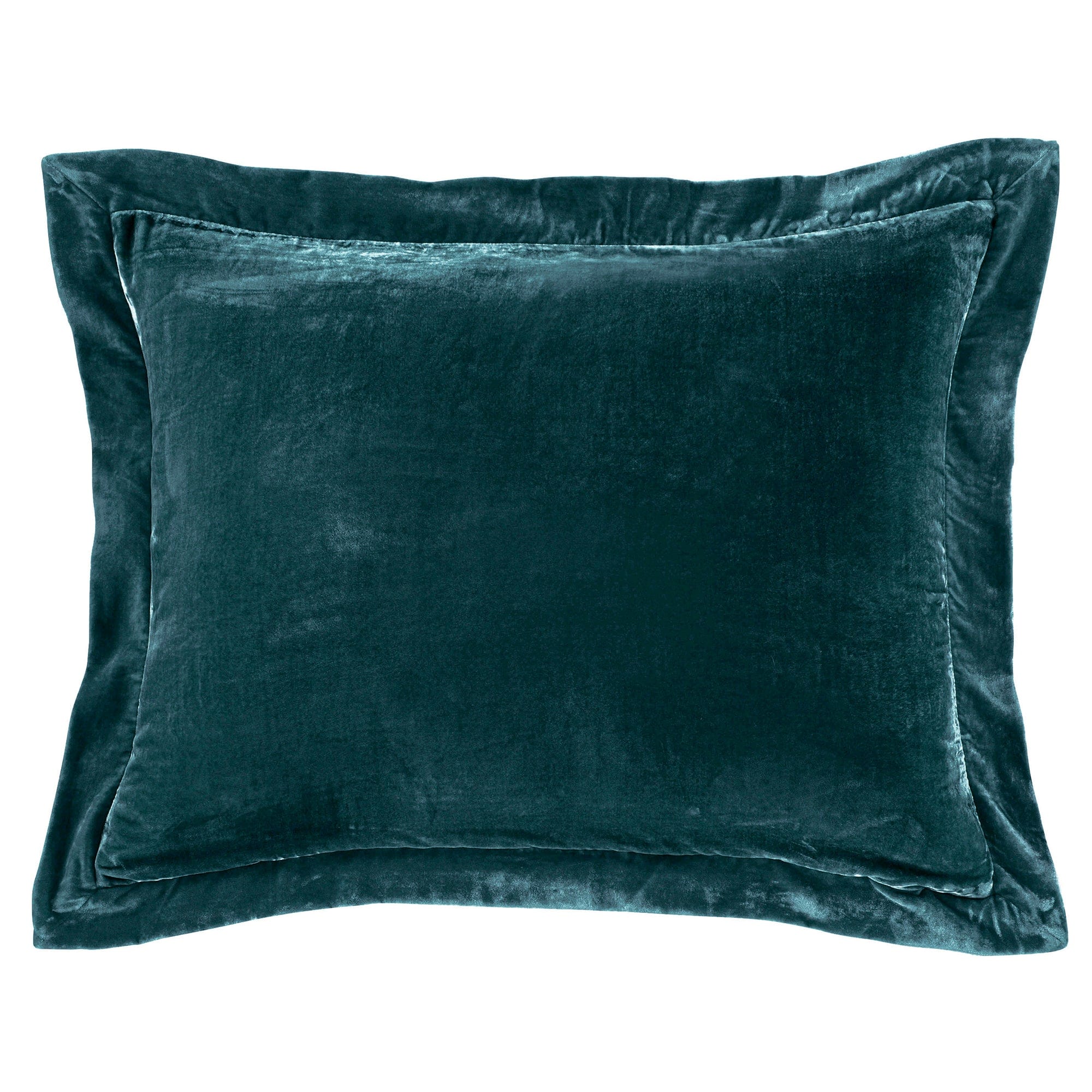 Stella Faux Silk Velvet Flanged Dutch Euro Pillow Storm Blue Pillow