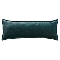 Stella Faux Silk Velvet Long Lumbar Pillow Storm Blue Pillow