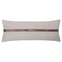 Herringbone Buckle Detailed Lumbar Pillow Taupe Pillow