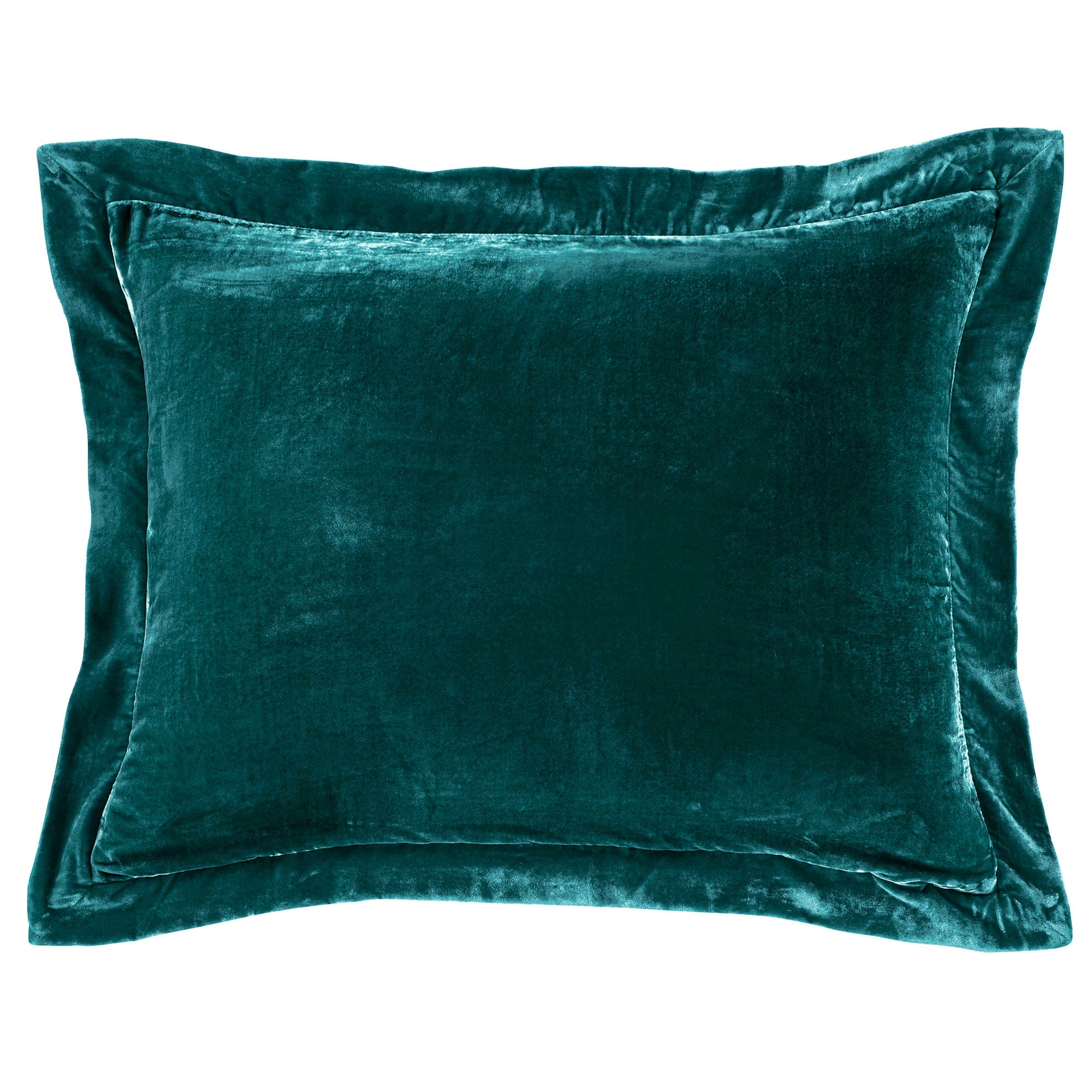 Stella Faux Silk Velvet Flanged Dutch Euro Pillow Teal Pillow