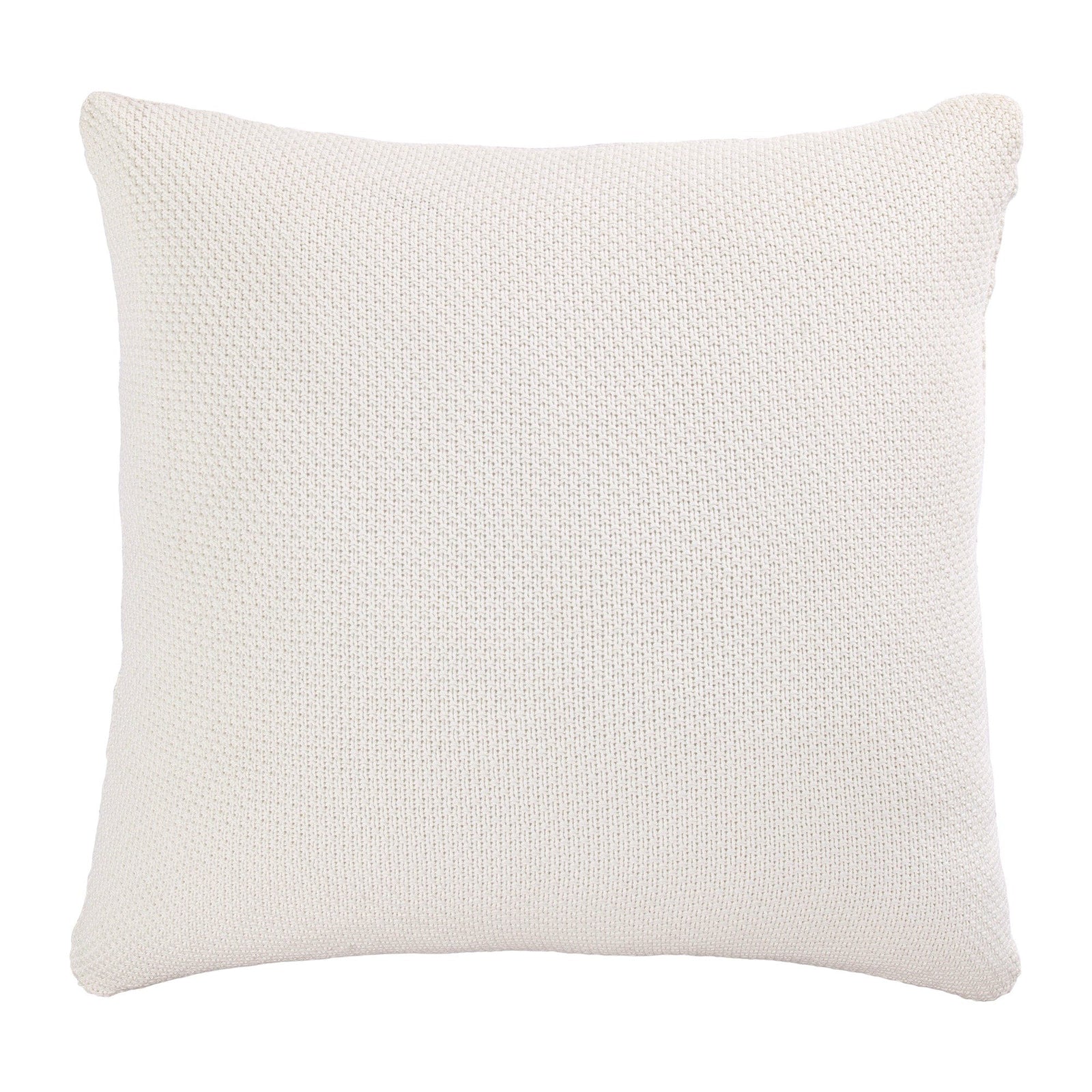 Cotton Knit Euro Pillow Vintage White Pillow