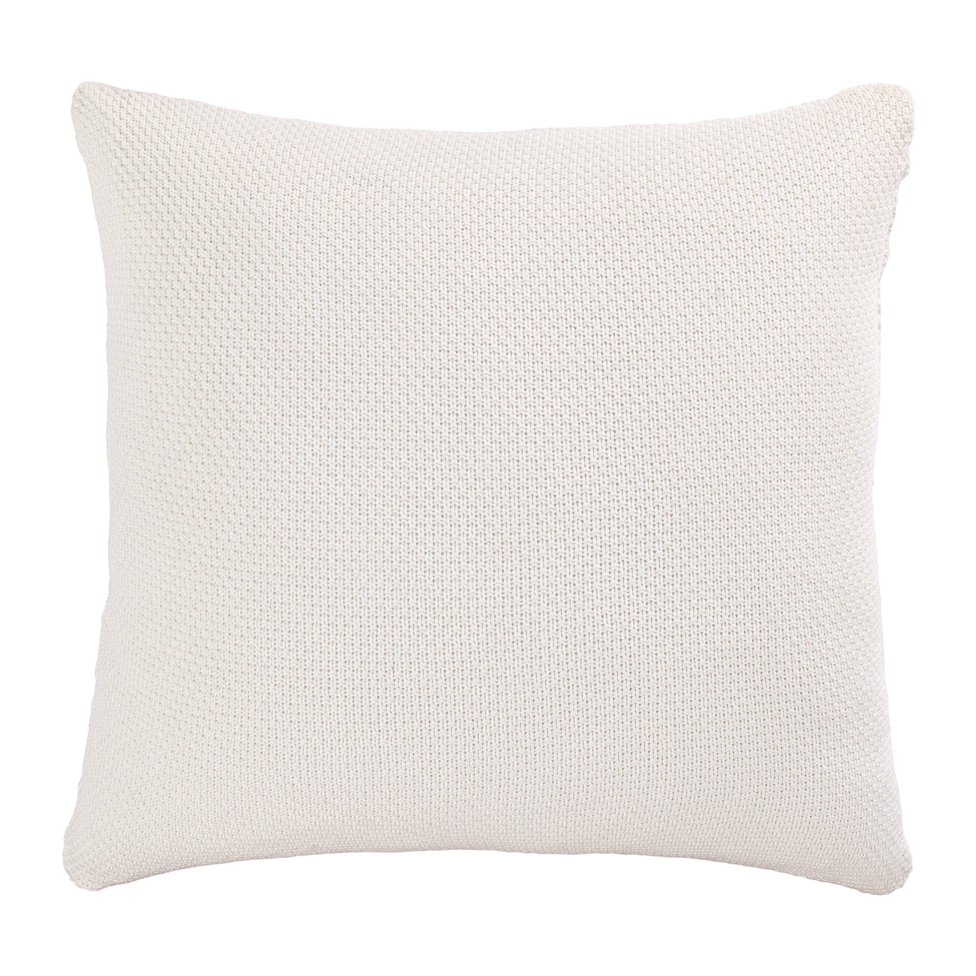 Cotton Knit Euro Pillow Vintage White Pillow