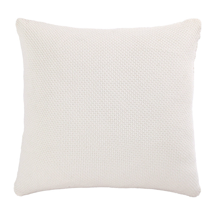Cotton Knit Euro Pillow Vintage White Pillow