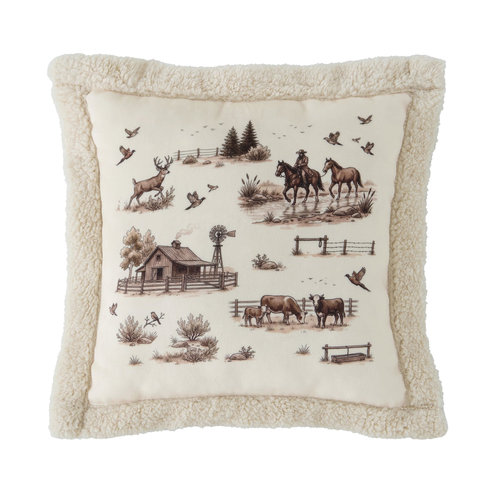 Western Range Campfire Sherpa Pillow Pillow