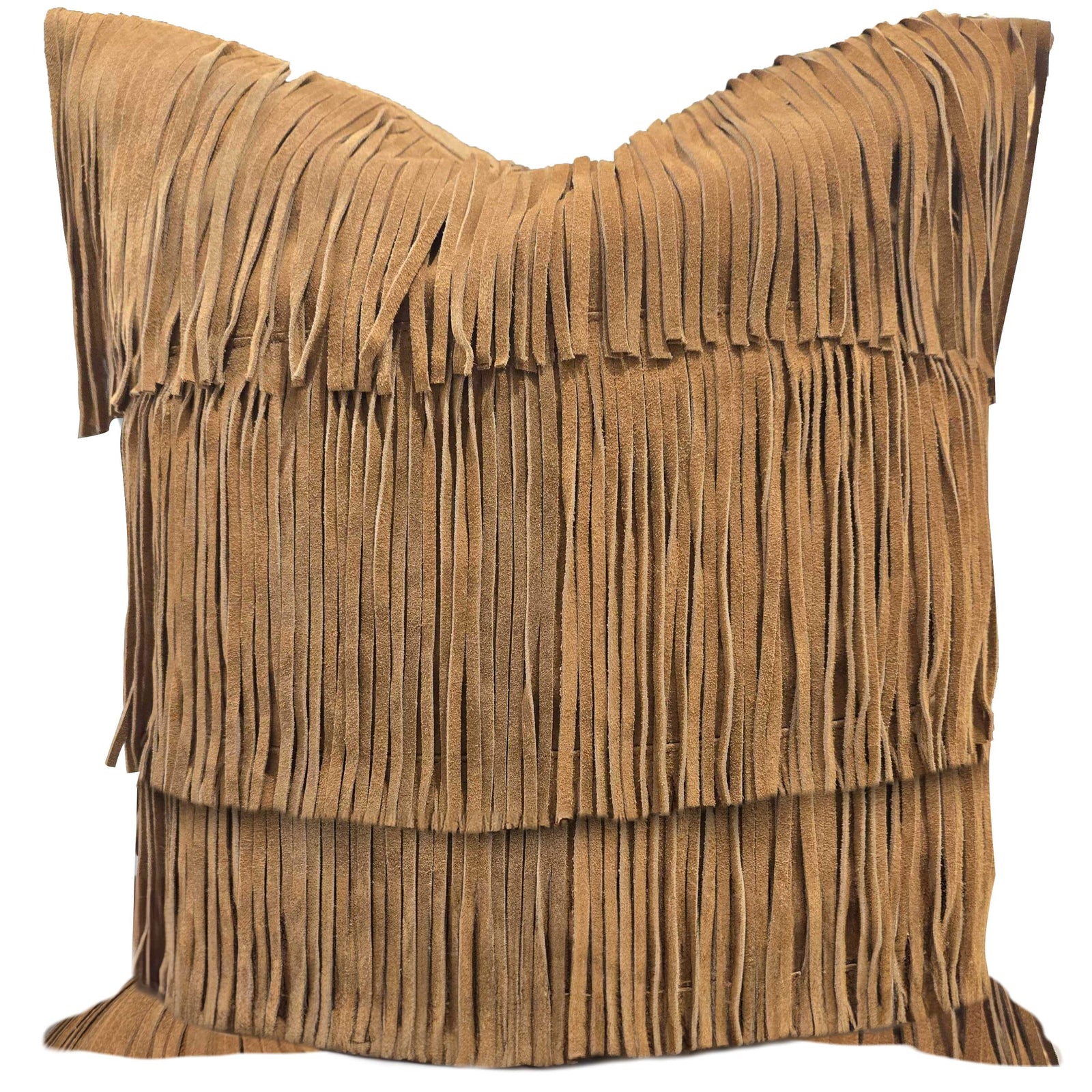 Western Suede Fringed Pillow Pillow