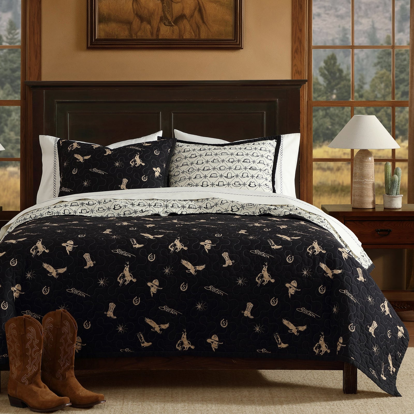 Conversation Reversible Quilt Set Quilt