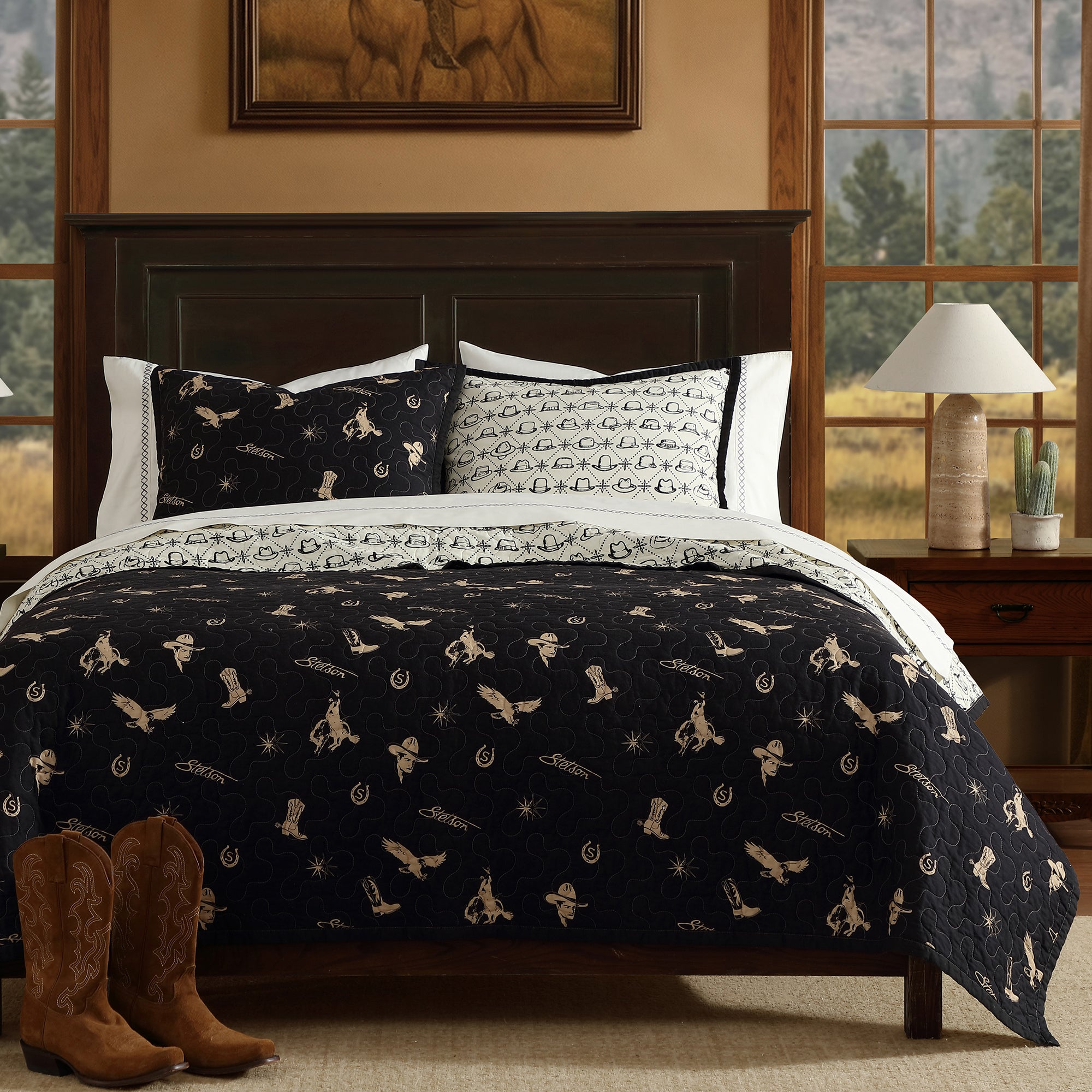 Conversation Reversible Quilt Set Quilt