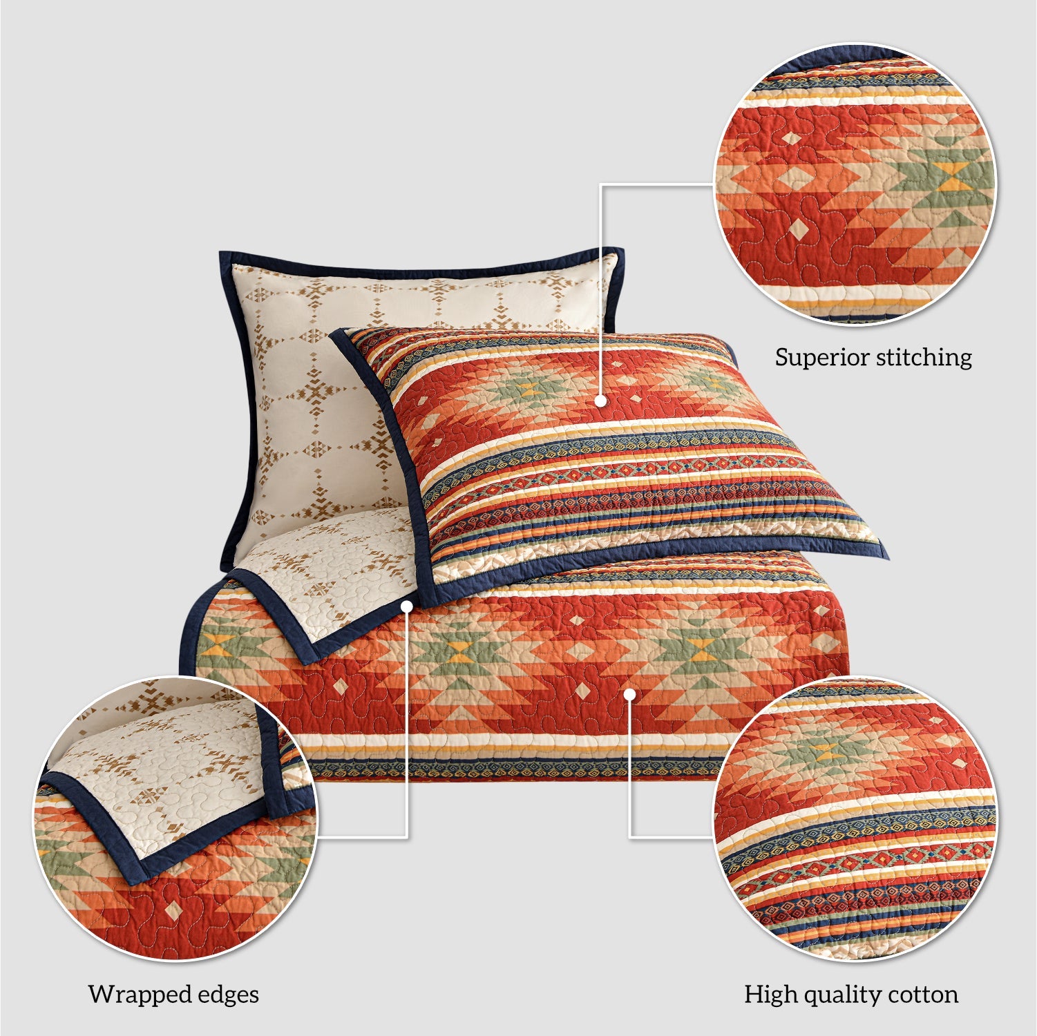 Del Sol Reversible Quilt Set Quilt