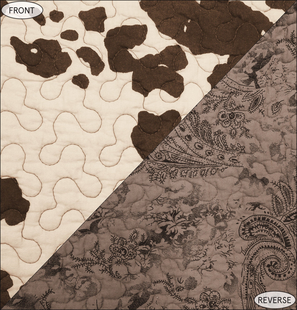 Elsa Cowhide Reversible Quilt Set Quilt