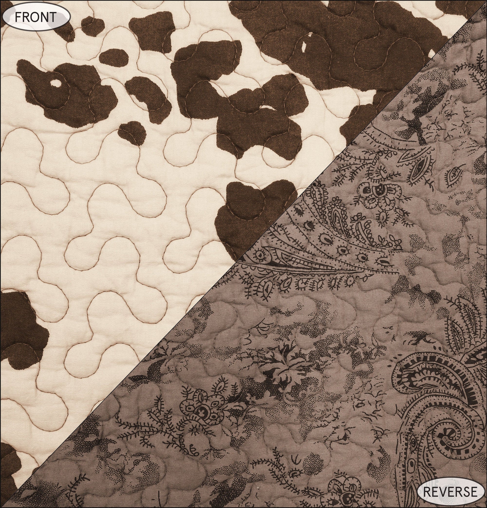Elsa Cowhide Reversible Quilt Set Quilt