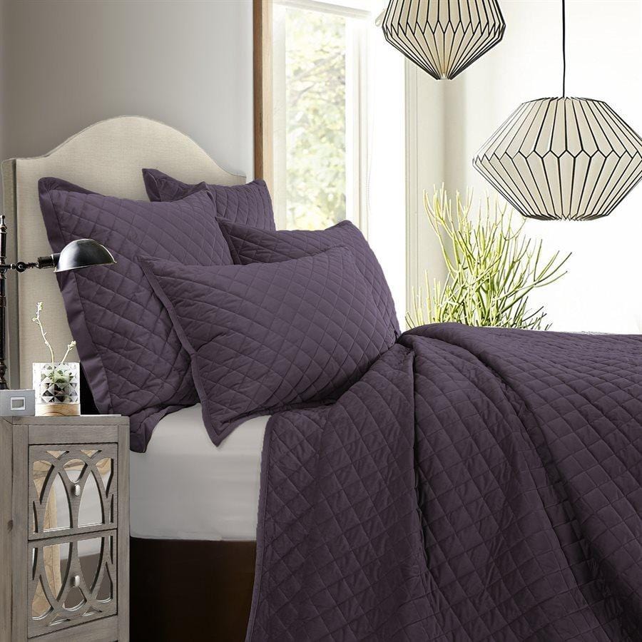 Velvet Diamond Quilt Quilt Set / Full/Queen / Amethyst Quilt