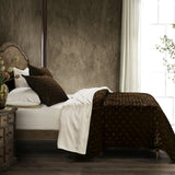 Stella Faux Silk Velvet Pintuck Quilt Quilt Set / Full/Queen / Espresso Quilt