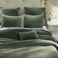 Stonewashed Cotton Velvet Quilt Quilt Set / Full/Queen / Fern Green Quilt