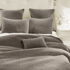 Stonewashed Cotton Velvet Quilt Quilt Set / Full/Queen / Taupe Quilt