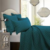 Velvet Diamond Quilt Quilt Set / Full/Queen / Teal Quilt
