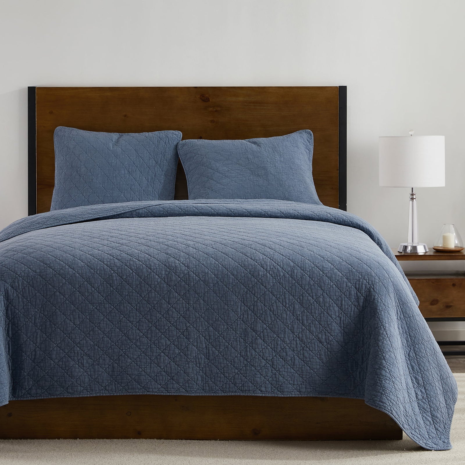 Stonewashed Cotton Gauze Quilt Quilt Set / Twin / French Blue Quilt
