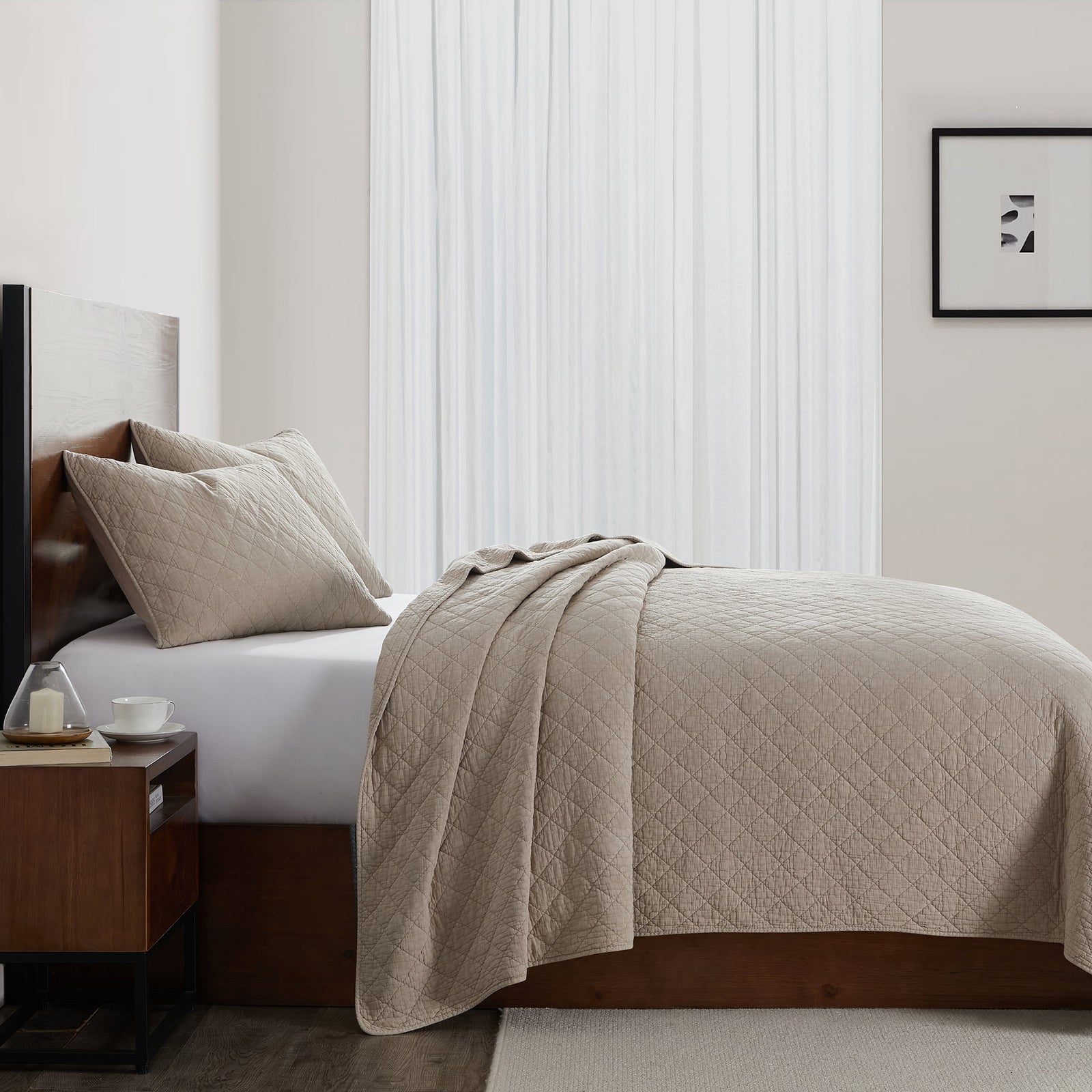 Stonewashed Cotton Gauze Quilt Quilt Set / Twin / Sable Quilt