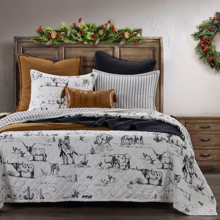 Ranch Life Western Toile Reversible Quilt Set Quilt