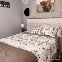 Ranch Life Western Toile Reversible Quilt Set Quilt