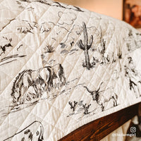Ranch Life Western Toile Reversible Quilt Set Quilt